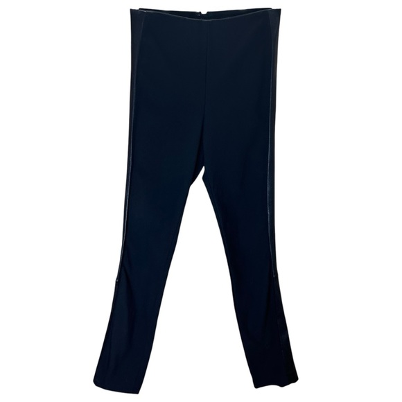 Rag & Bone - “Simone” Stretch, Ankle Pant with Lamb Leather Sides - Size 2 Black - Picture 3 of 15